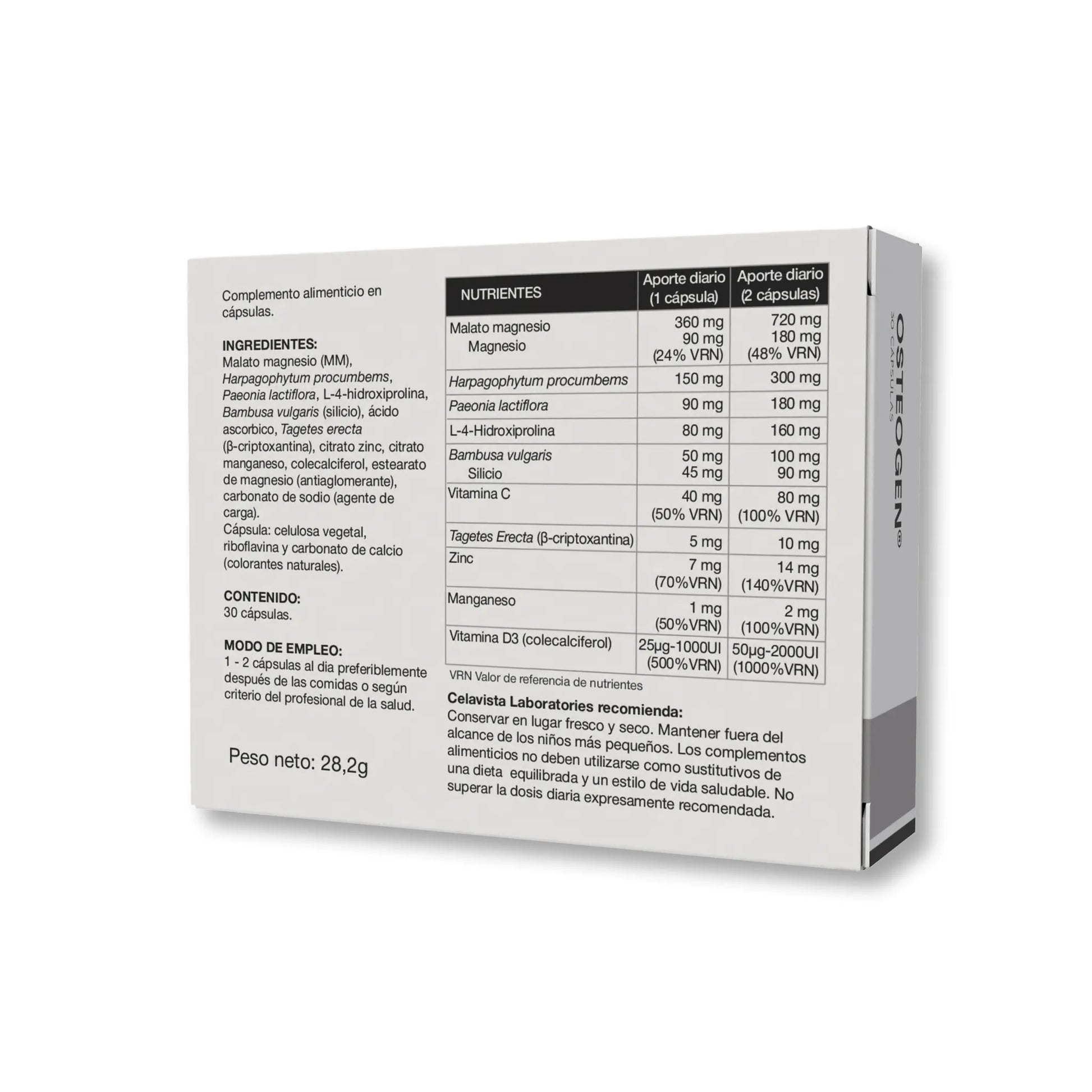 Mejor suplemento para huesos con β-Criptoxantina concentrada - Vista anterior producto