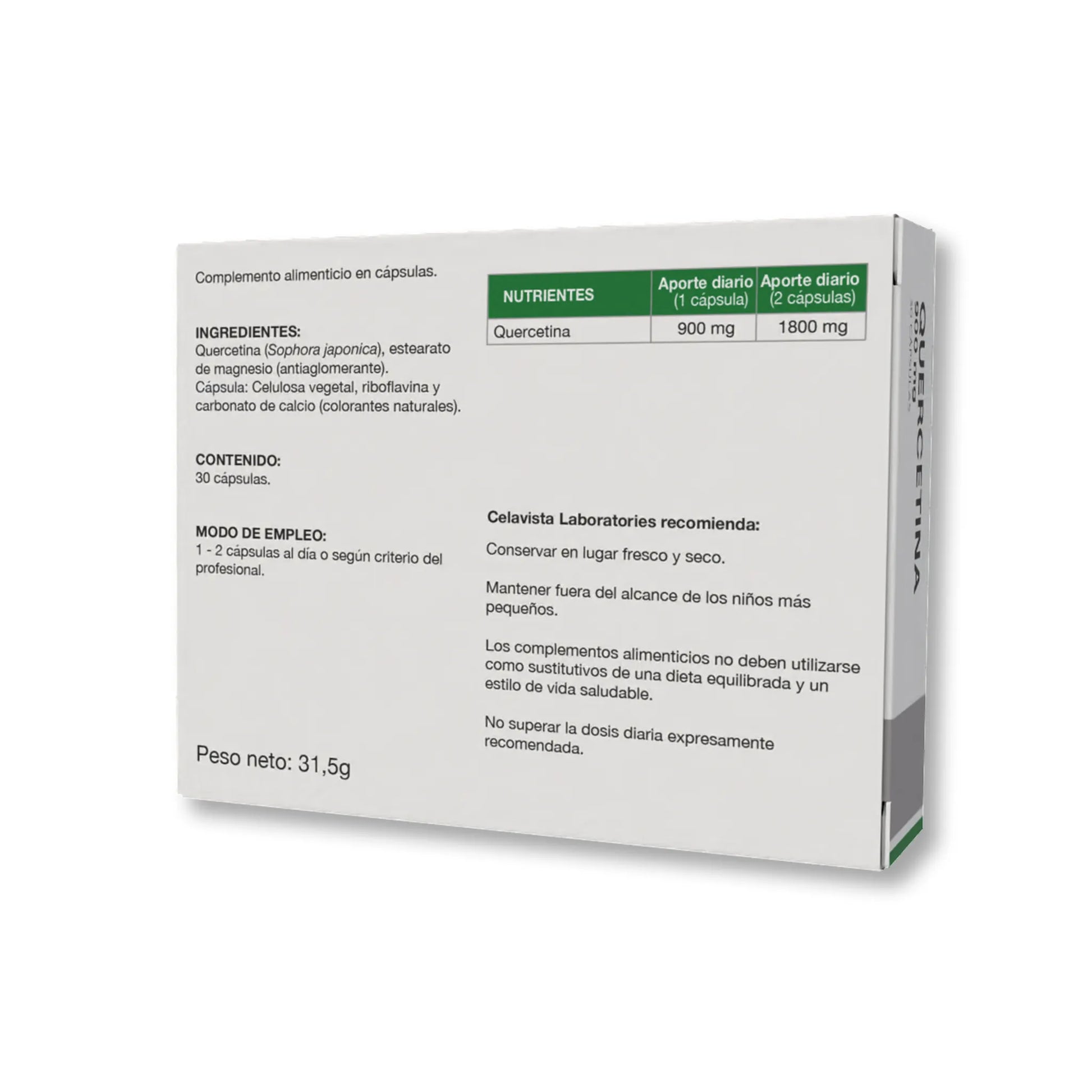 Tratamiento antienvejecimiento celular con flavonoides de alta pureza - Vista anterior producto